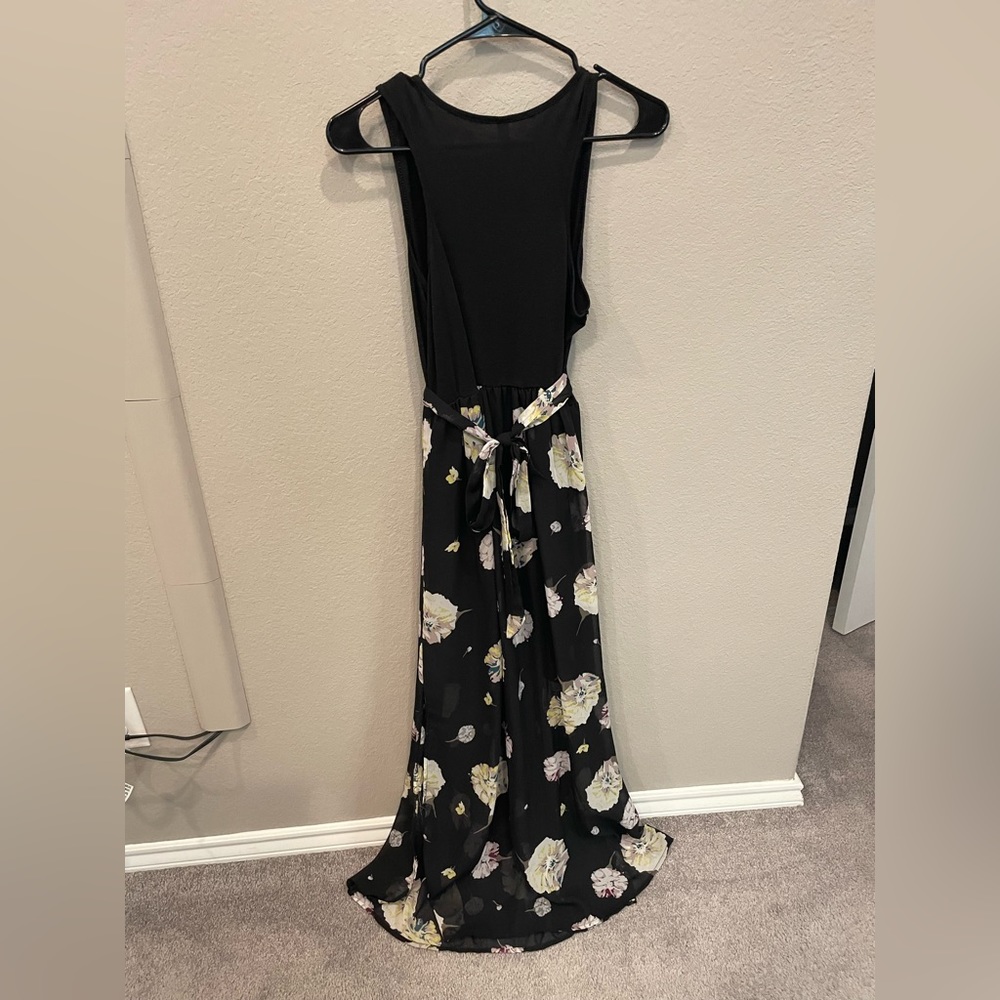 Target Xhiliration medium dress. Black with sheer flowered maxi skirt.